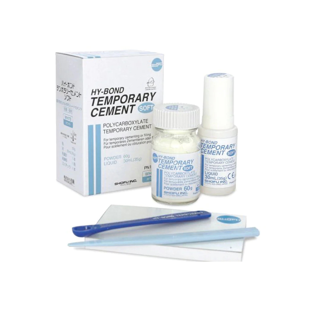 Shofu Hy-Bond Non-Eugenol Temporary Dental Cement (Soft) Powder 60g Liquid 35g