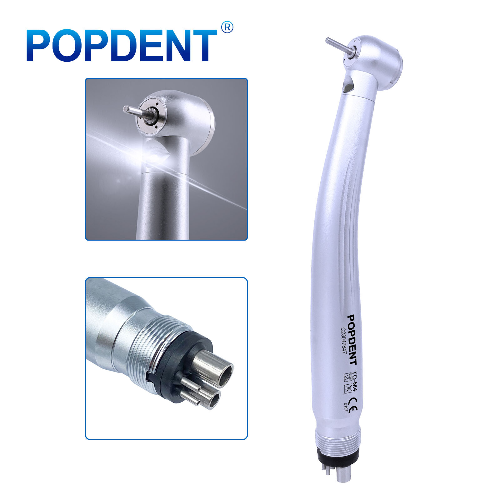 NSK Style Dental LED E-generator High Speed Handpiece M4 / FG Carbide Burs T & F