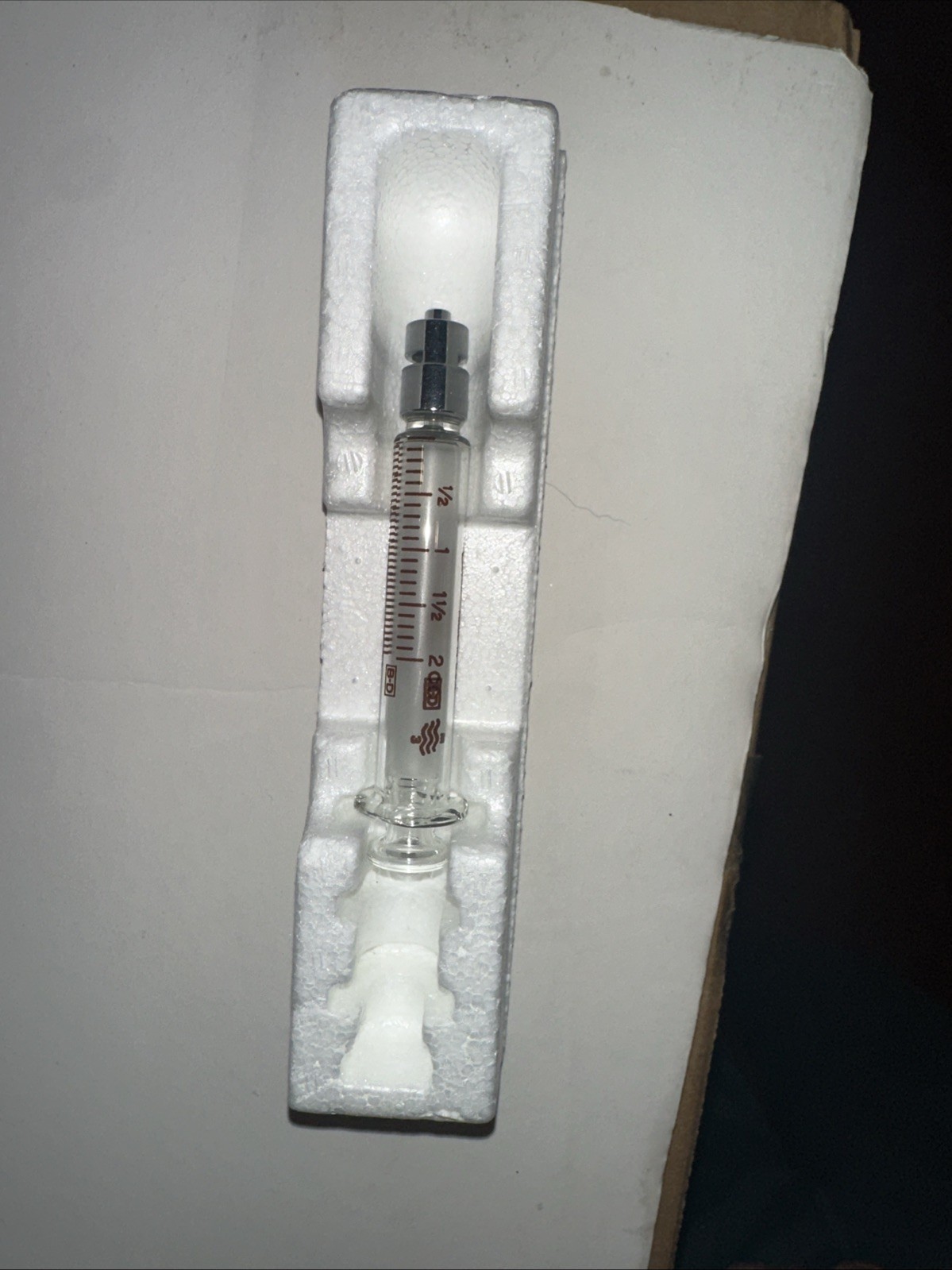 BD Multifit 2cc Glass Reuseable Syringe w/ Metal Luer-Lock Tip extra pusher