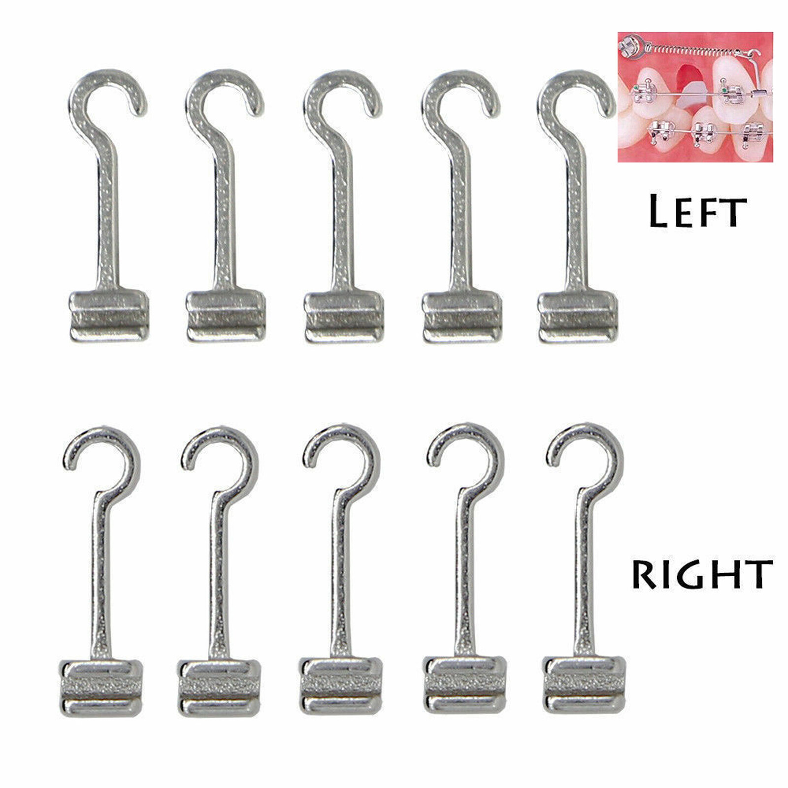 Dental Orthodontic Crimpable Hook Torque Spring Lingual Buttons Long Short Stop