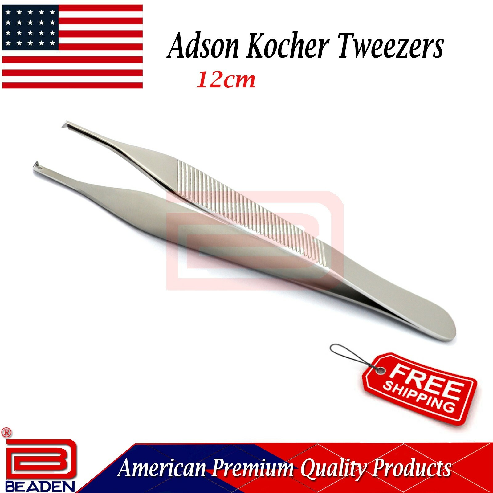 Medical Dental Adson Kocher Tweezer Toothed Forceps 12cm Surgical Instruments