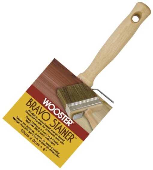 Wooster Brush Not Available F5119-4 Bravo Stainer Bristle/Polyester Stain Brush,