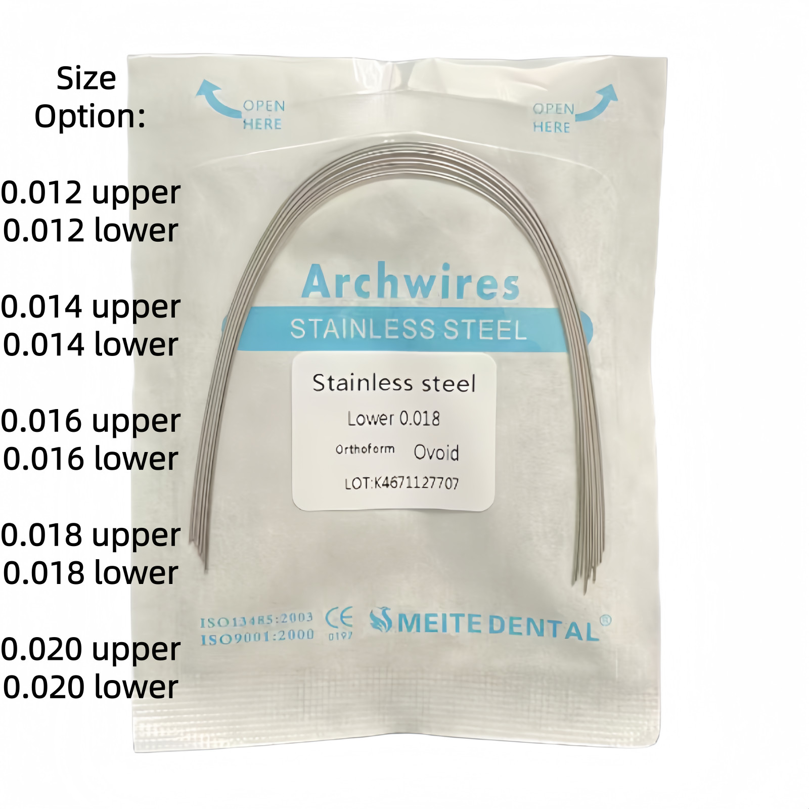 20Packs Dental Orthodontic Stainless Steel Arch Wires Round Ovoid/Natural Arcs