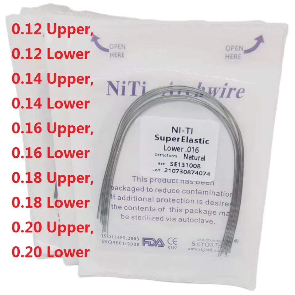Dental Orthodontic Super Elastic Niti Round/Rectangular Arcos Arch Wires Natural