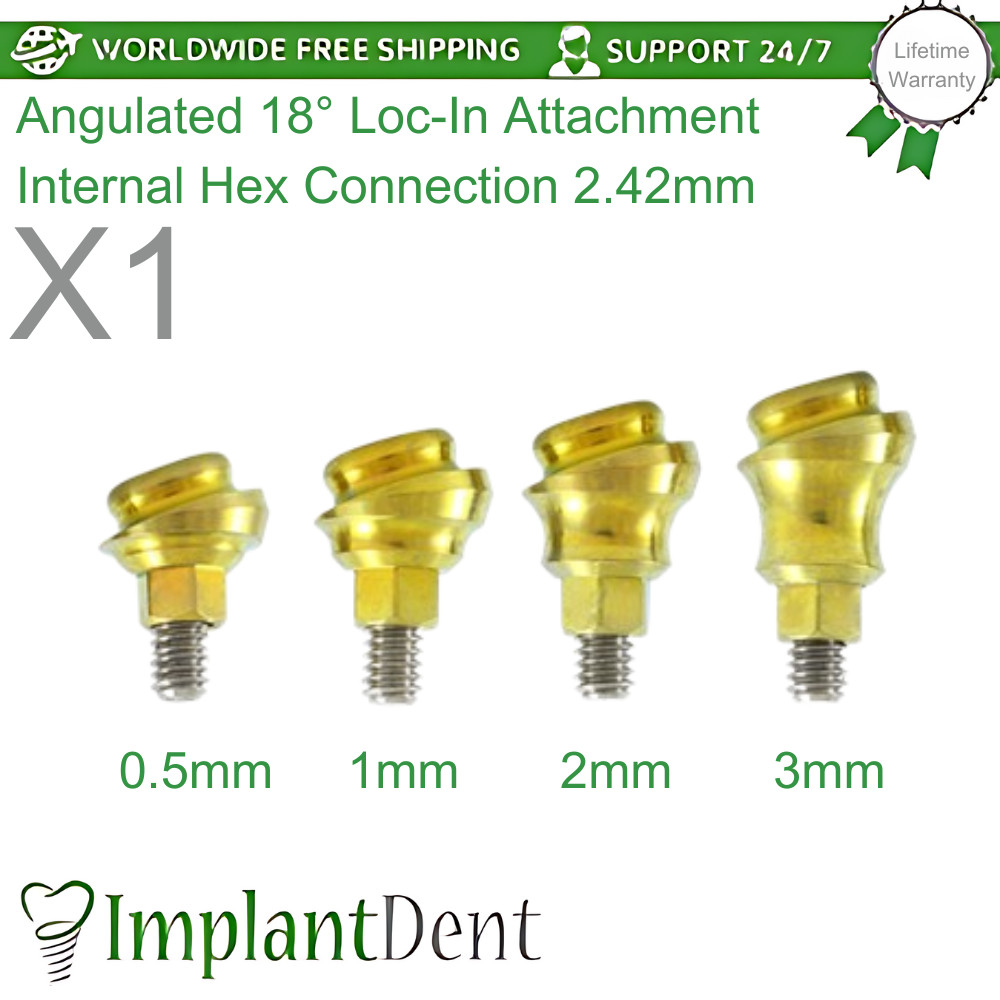 1x Angulated 18° Lokator Attachment Dental Int Hex Connection 2.42mm Dentistry