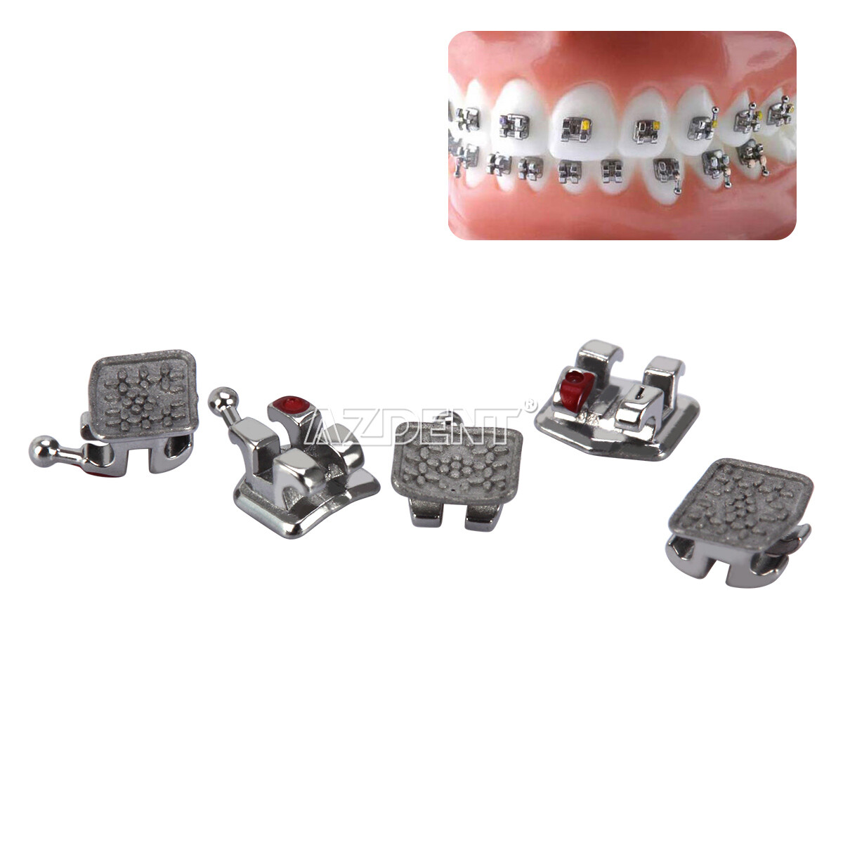 10X Dental Orthodontic Brackets Braces MIM Mini Roth.022 345 Hooks AZDENT USA