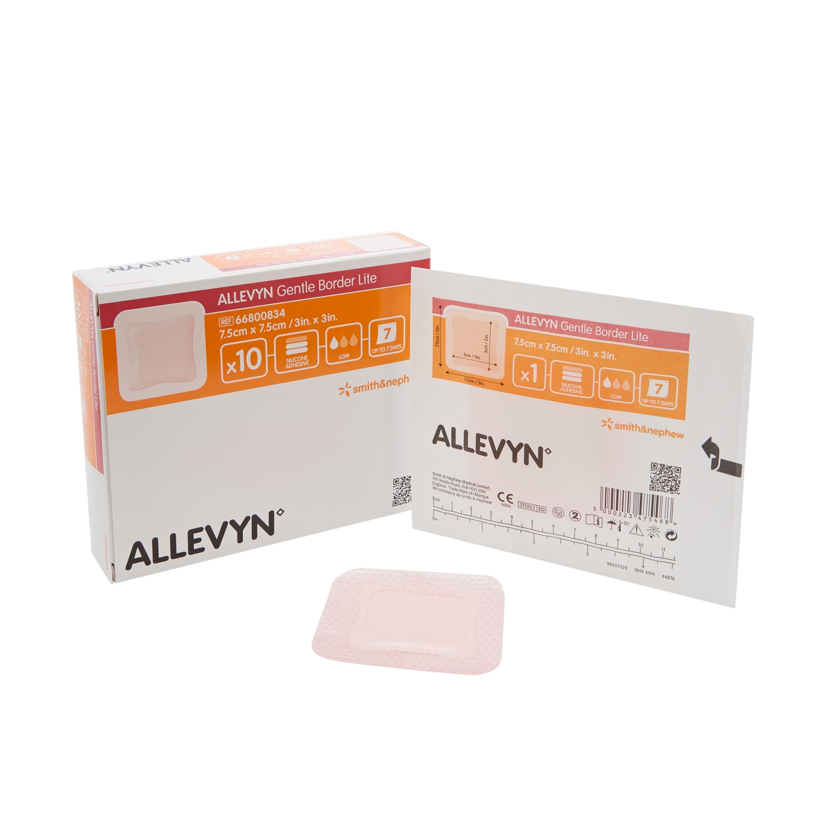 Smith & Nephew Allevyn Gentle Border Lite Thin Foam Dressing 3 x 3″ 10 per Box