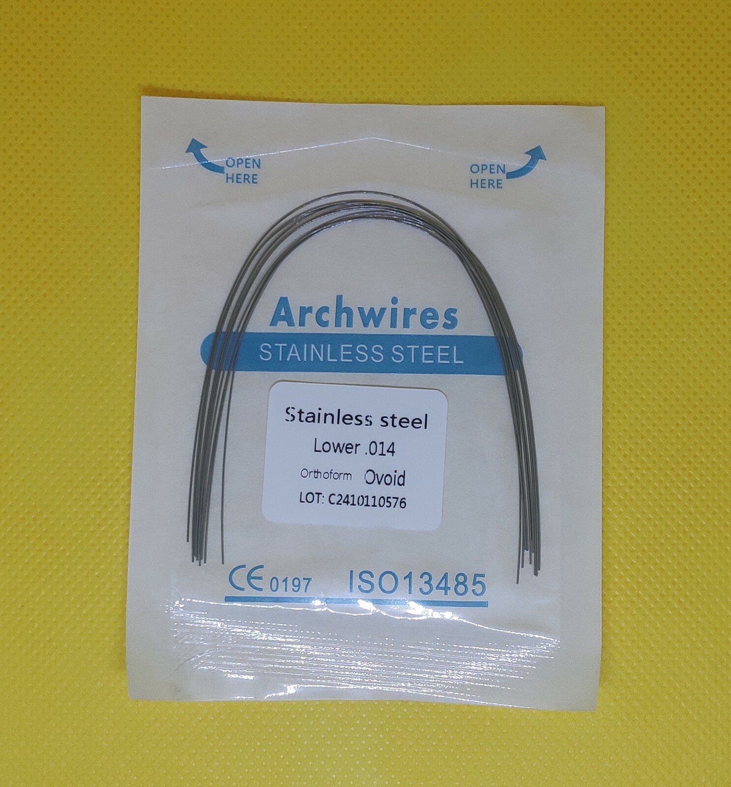 1 Pack 10Pcs Dental Orthodontic Arch Wires Stainless Steel Round Ovoid Form