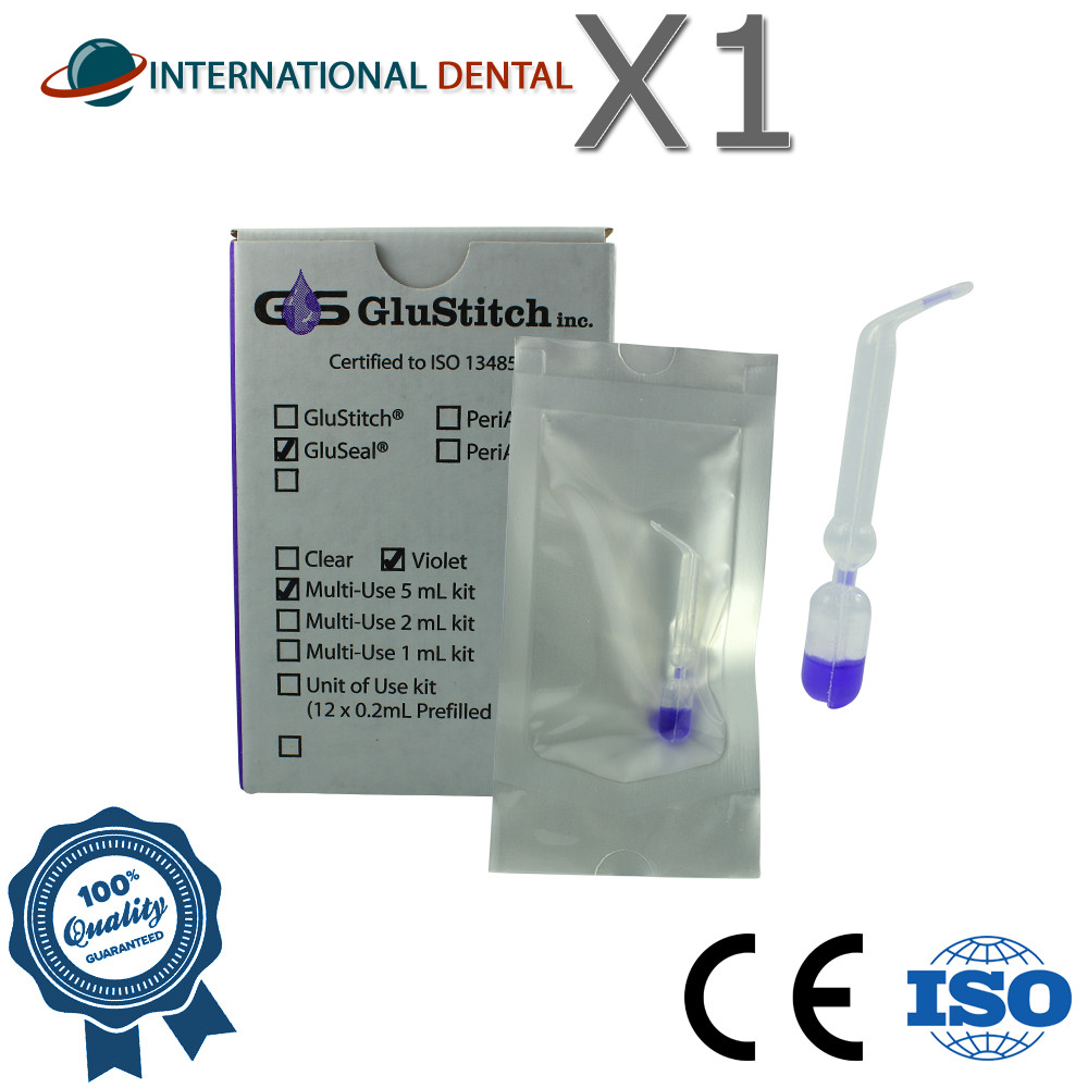 Glustitch Gluseal Violet Oral Tissue Adhesive 4ml/5ml Dental Regular Viscosity