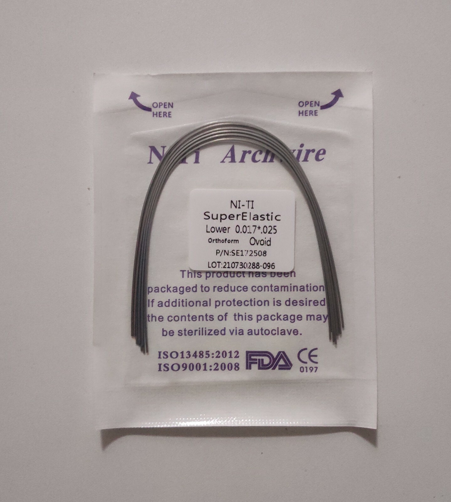10pc/pack Dental Orthodontic Super Elastic Niti Arch Wire Rectangular Ovoid Form