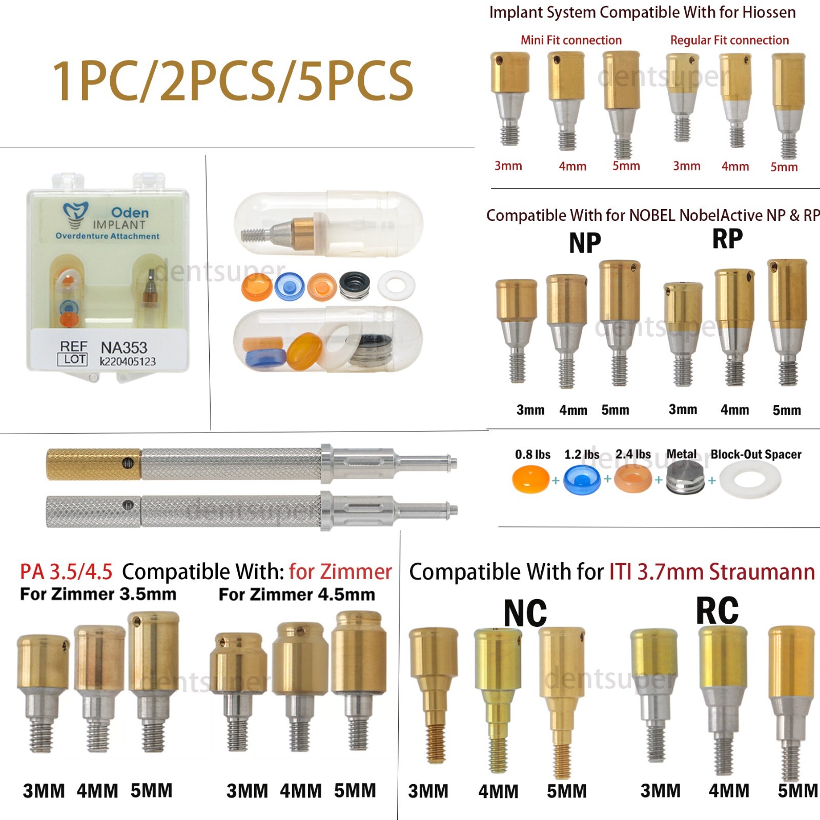 US Locator Tapered System Abutment/Caps for Hiossen Zimmer Nobel Overdenture