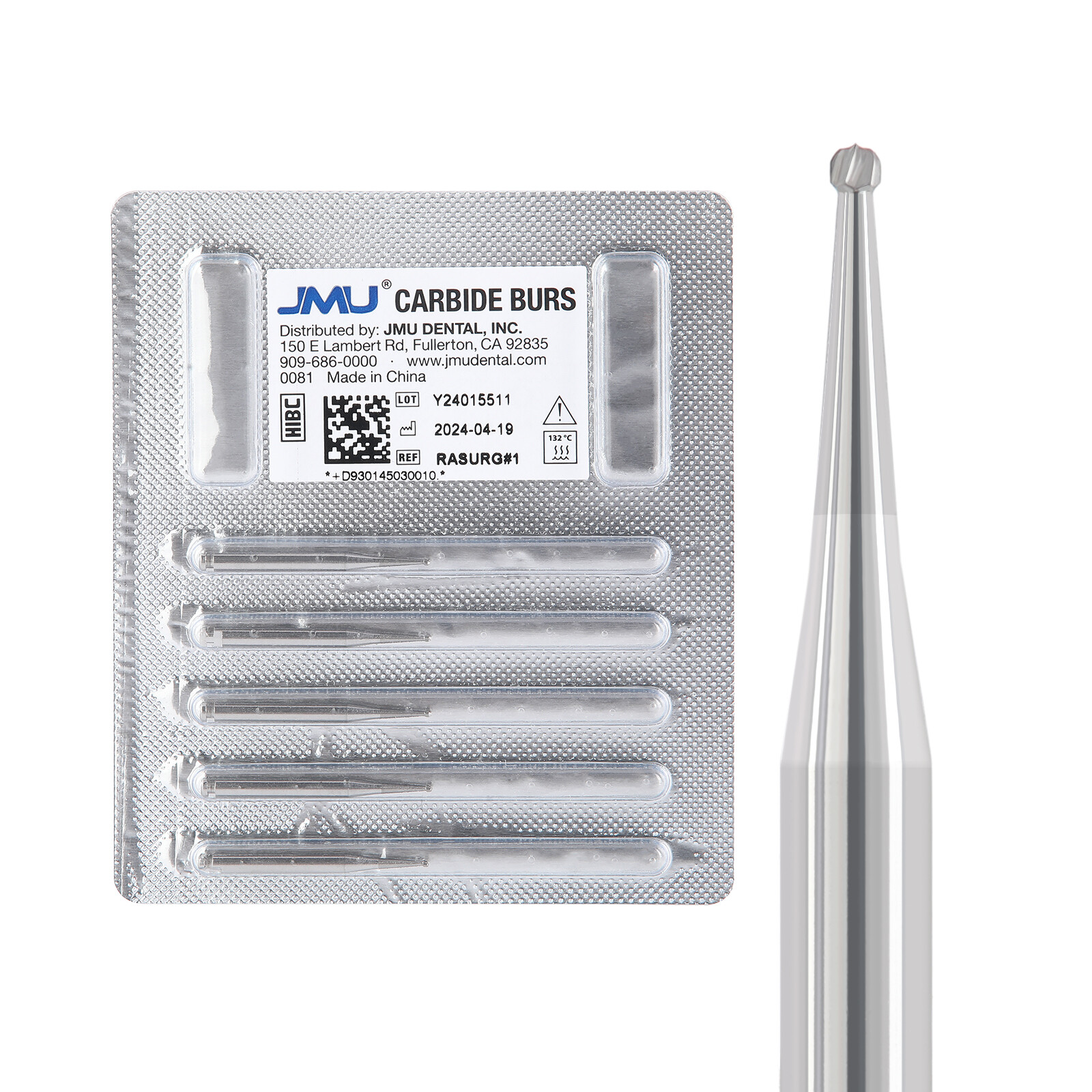 5✖ Carbide Burs Surgical Bur Latch 2.35mm RA SURG 1 2 4 6 for Low Speed handpiec