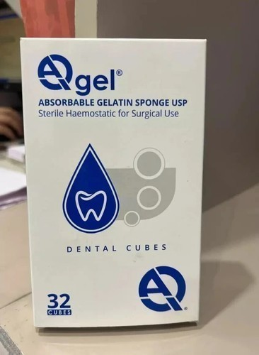 AQGEL Absorbable Gelatin USP Sterile 32 Sponge 10x10x10mm Free II Ship