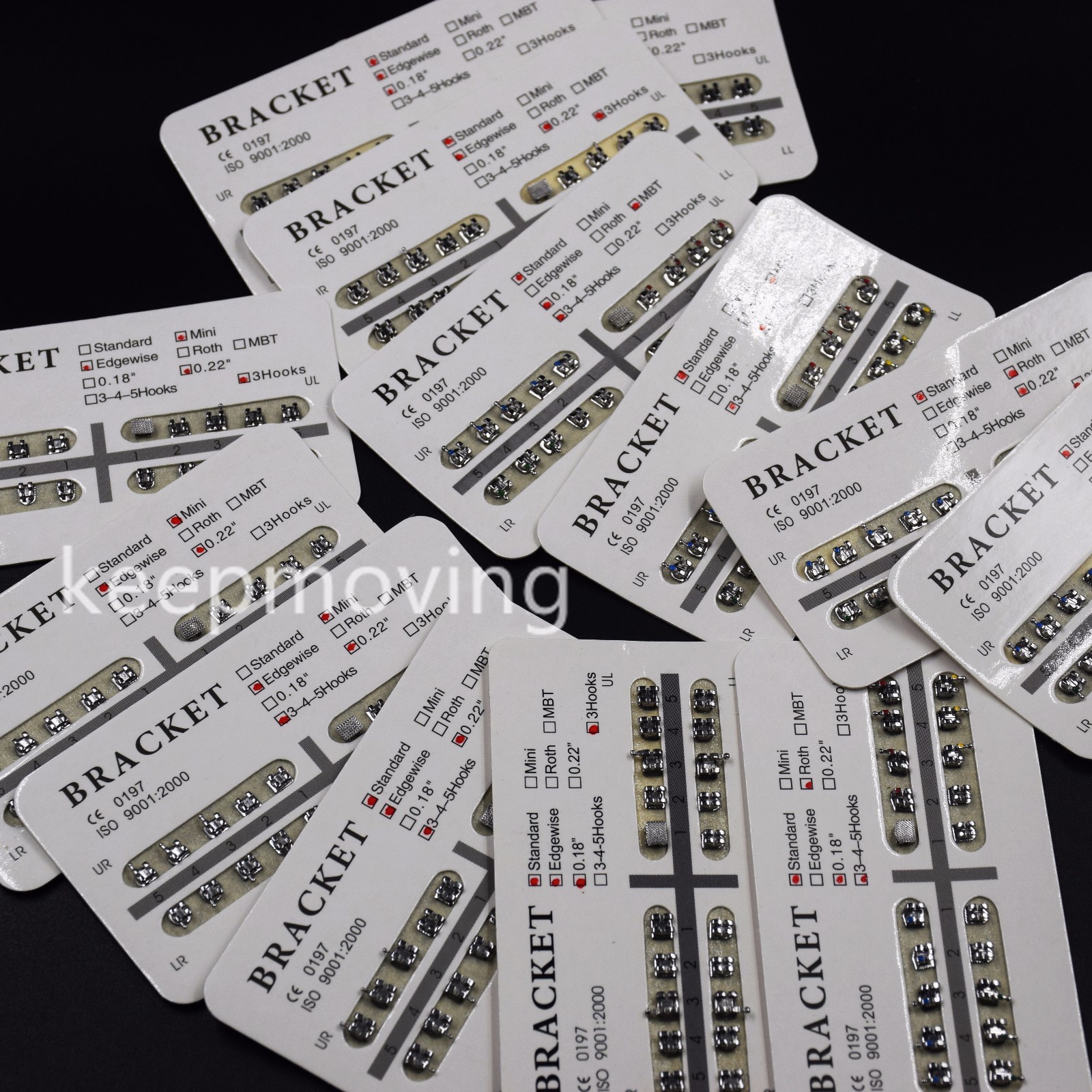 20 Pcs/Set Dental Bracket Braces Mini/Standard Roth/Edgewise/MBT 018/022 Hooks