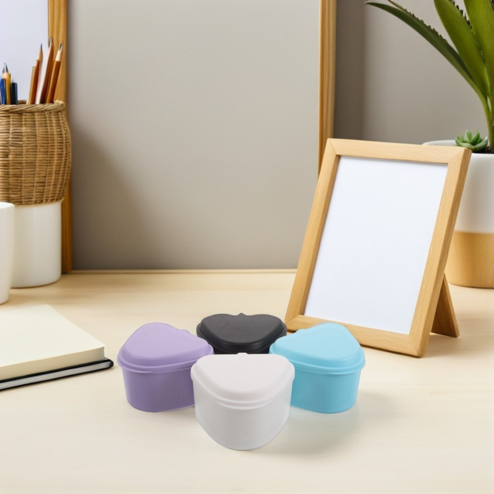 4Pcs Durable Plastic Retainer Cases Slim Travel Box for Denture Mouth Guard