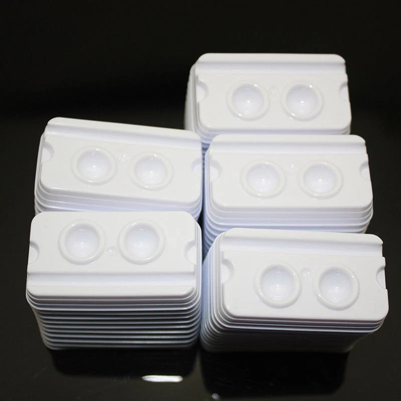 10Pcs Dental Bonding Composites Mixing Wells 52*28mm Disposable 2-Well Tray