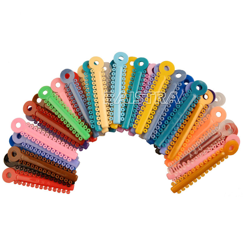 AZDENT Dental Orthodontic Elastic Ligature Ties Braces Rubber Bands 1014Pcs/Bag
