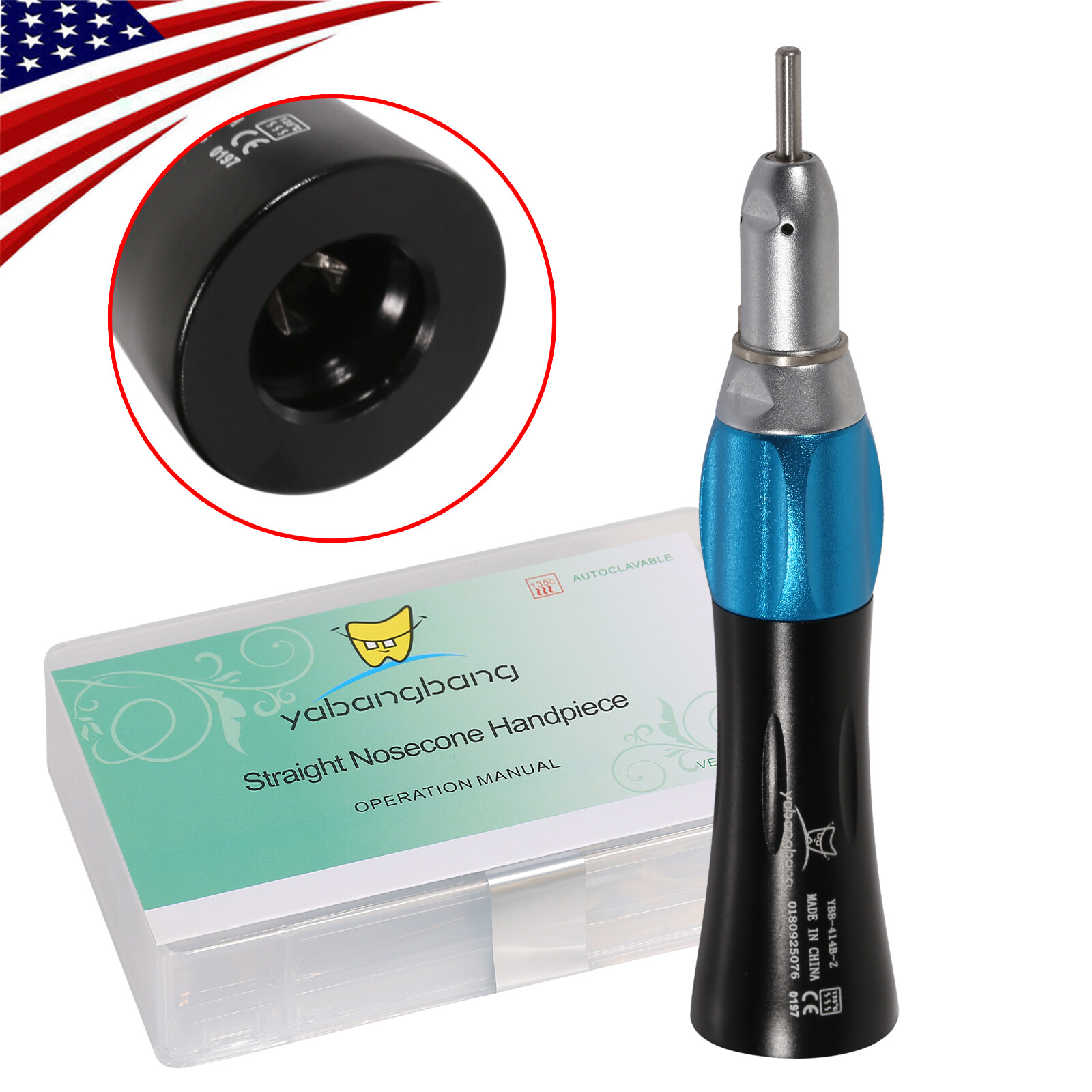 Dental Hygiene Prophy Handpiece Contra Angle/ 4Hole Air Motor /Prophy Nosecone A