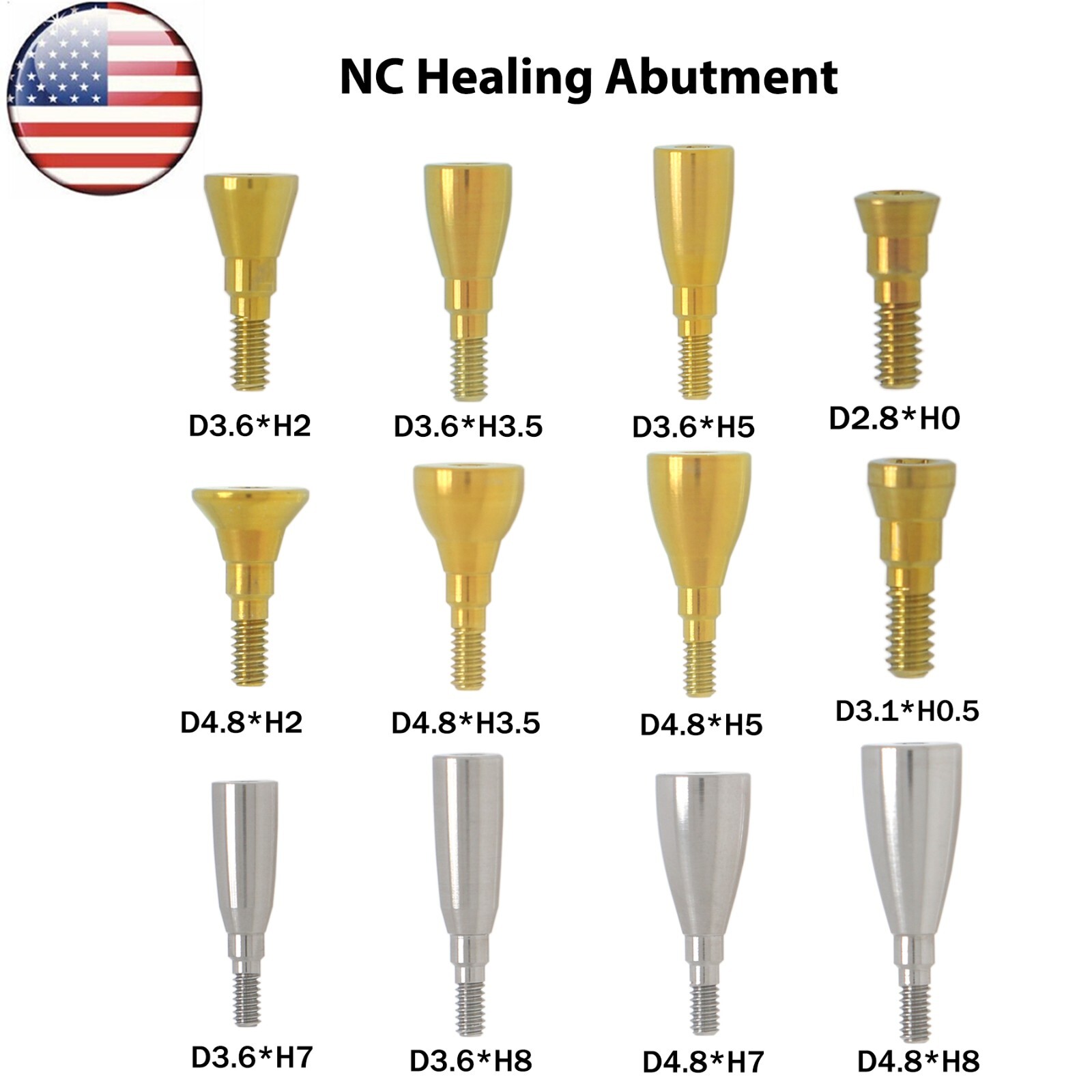 US Dental Healing Abutment NC/RC Healing Closure Caps Fit Straumann ITI BL/BLT