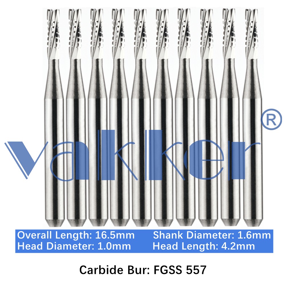 10-100pcs FGSS 557 Dental Carbide Burs 16.5mm Friction Grip Burs Short Shank