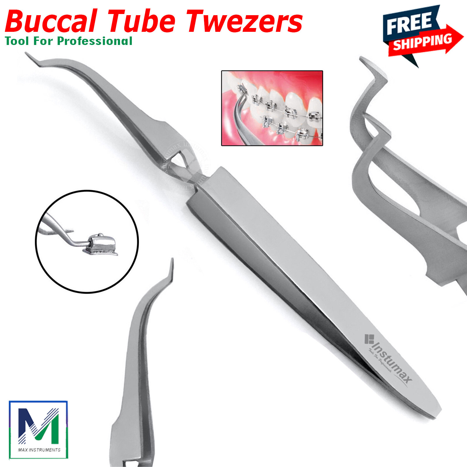 Orthodontic Buccal Tube Tweezers – Precision Bracket Placing Forceps – Dental