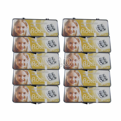 NEW 100×Dental Orthodontic MIM brackets brace Mini Roth/MBT0.022 With 345hooks