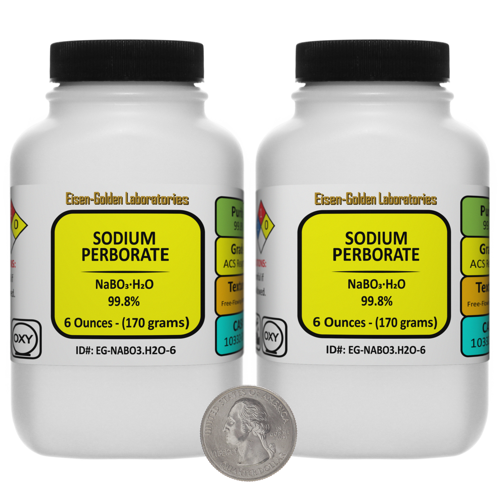 Sodium Perborate [NaBO3.H2O] 99.8% ACS Grade Granules 12 Oz in 2 Bottles USA