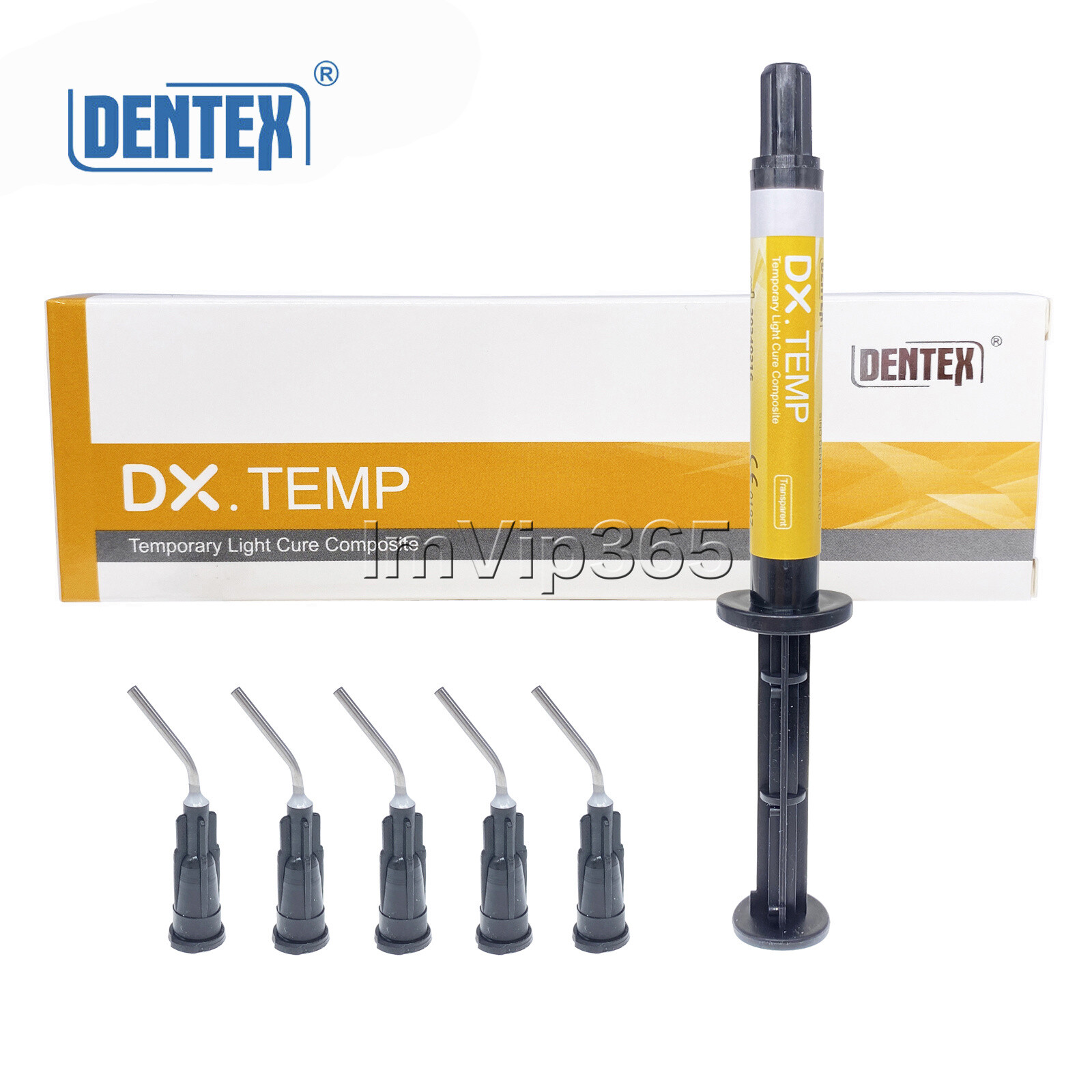DENTEX Dental Temporary Flowable Light Cure Composite Resin Blue/Transparent
