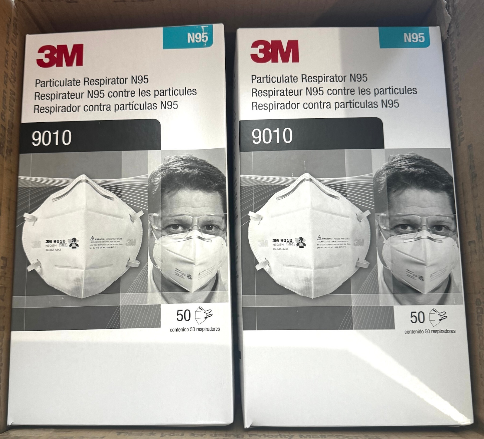 2 Boxes 100 Pcs Dust Masks Resperators 3M 9010 Individually Sealed 50 / Box NEW