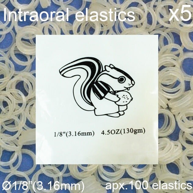 5x Dental Orthodontic Intraoral Latex Elastics Rubber Teeth Chipmunk Ø1/8″