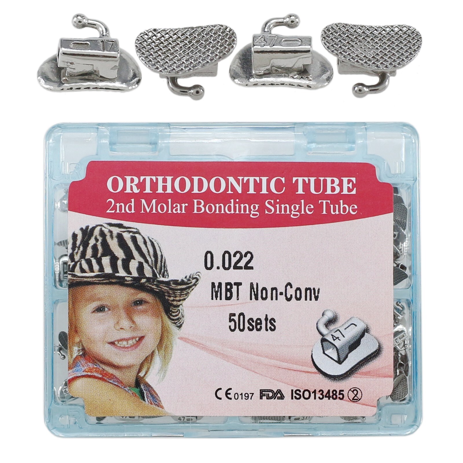 50Set Dental Orthodontic Buccal Tubes Bondable 1st Molar MBT 022 Non-conv Single
