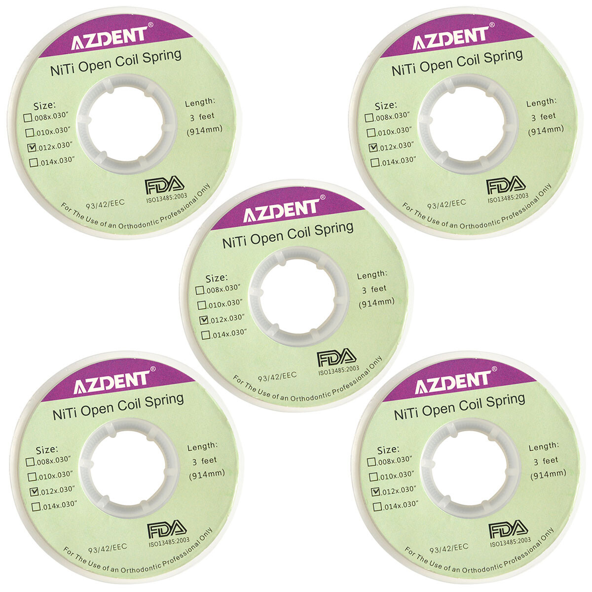10rolls Resorte espiral abierto Niti ortodoncia Dental Dia.012 pulgadas 914mm
