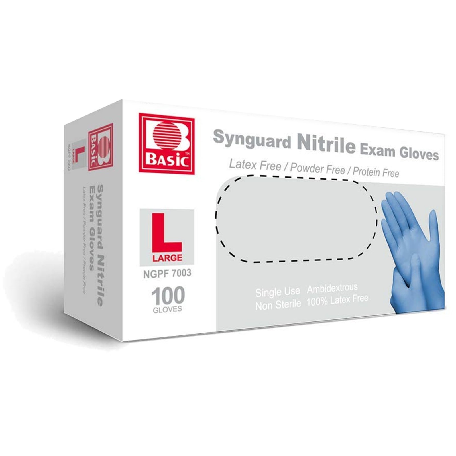 Medical Blue Nitrile Exam Gloves – Latex-Free & Powder-Free – NGPF-7003 (Box …