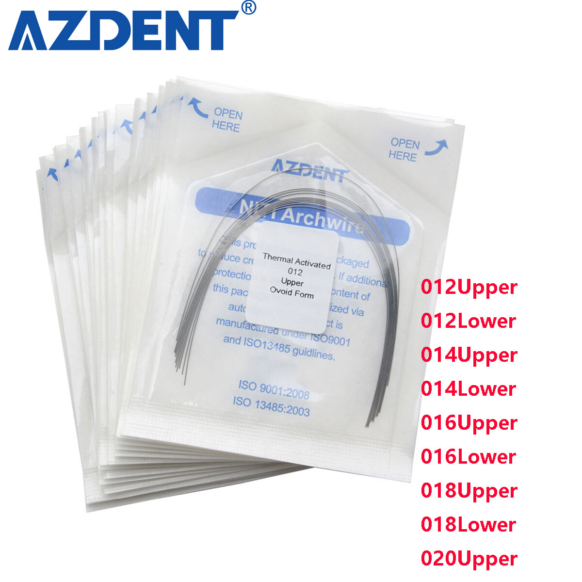 Dental Ortho Niti Round Arch Wires Heat Thermal Activated AZDENT 10pc/pack