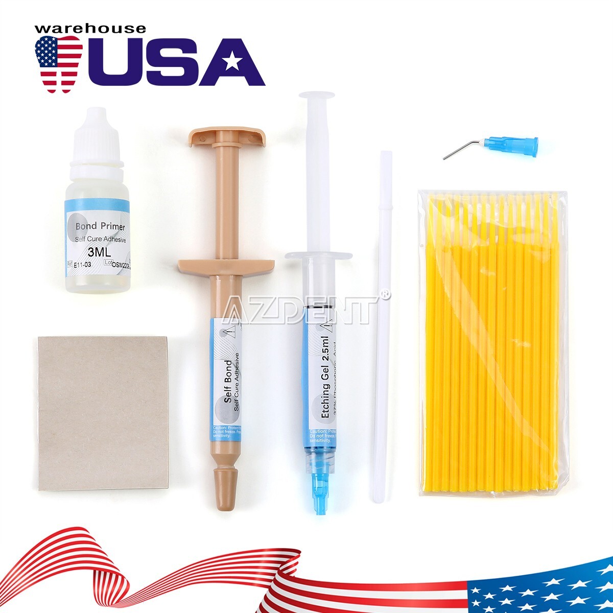 Dental Orthodontic Adhesive Light Cure Band Cement Shade Blue Glue Kit for Brace