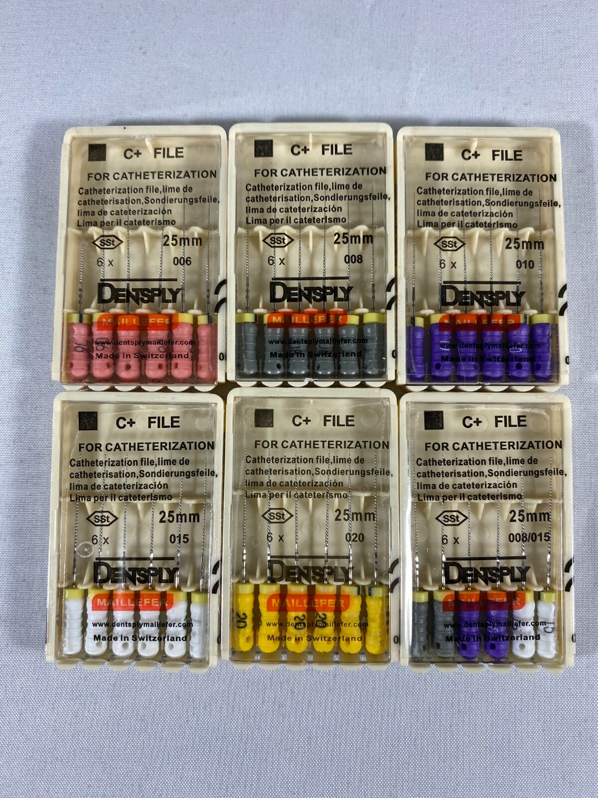 Dentsply Maillefer C+ file Endodontic stainless steel 25mm All sizes 30 files/pk