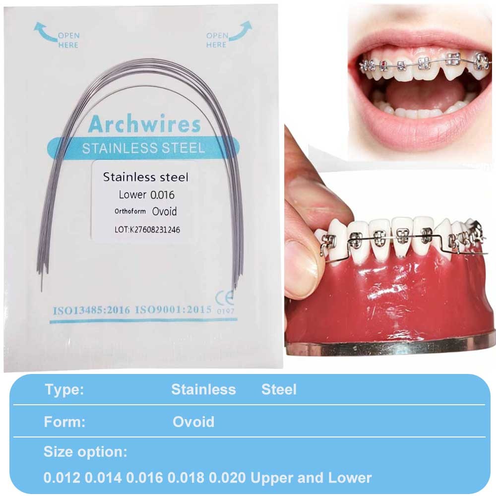 10packs Dental Orthodontic Round Arch Wire Bracket Braces Various Materials