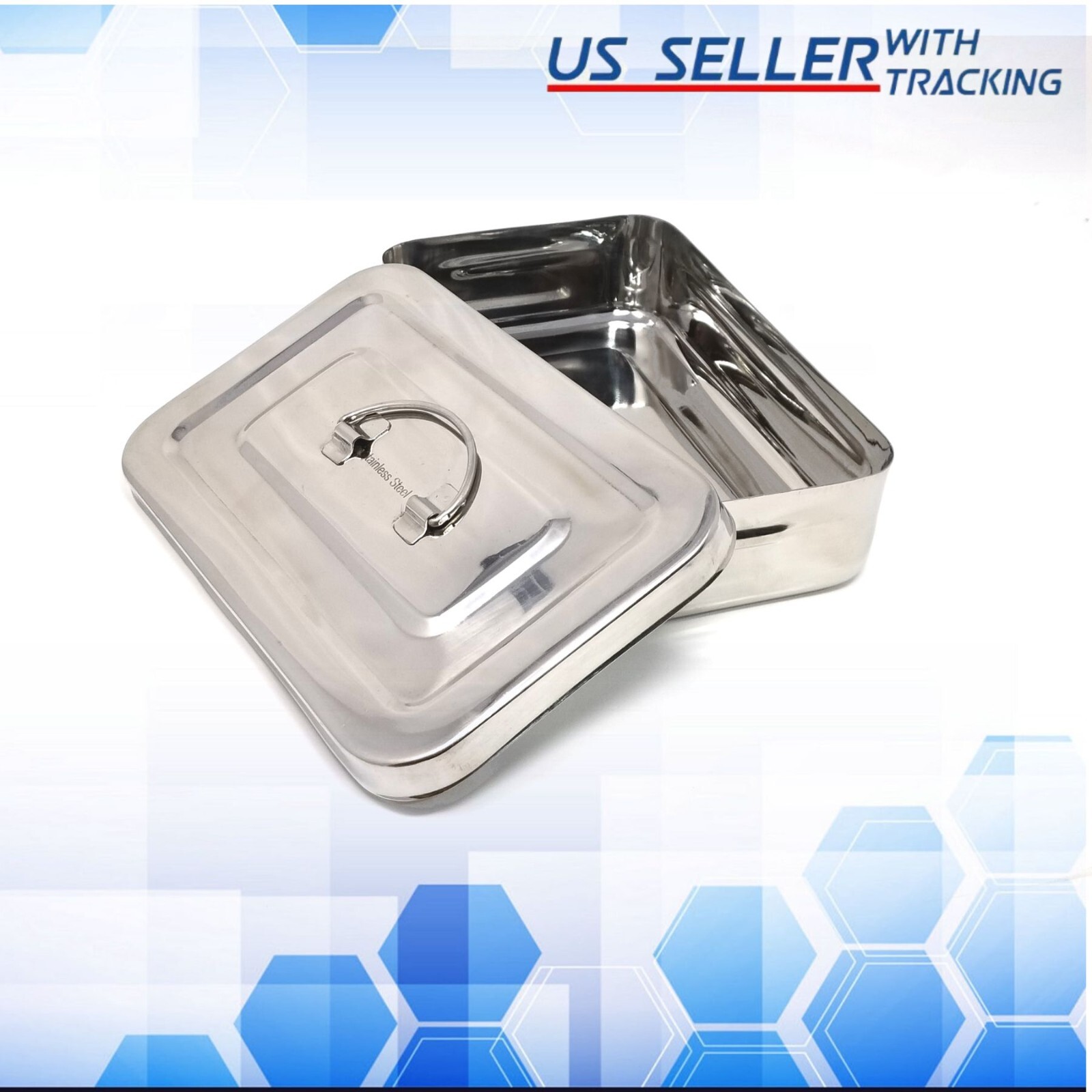 Stainless Steel Medical Dental Cotton Box Alcohol Disinfection Container 8″x5″x2