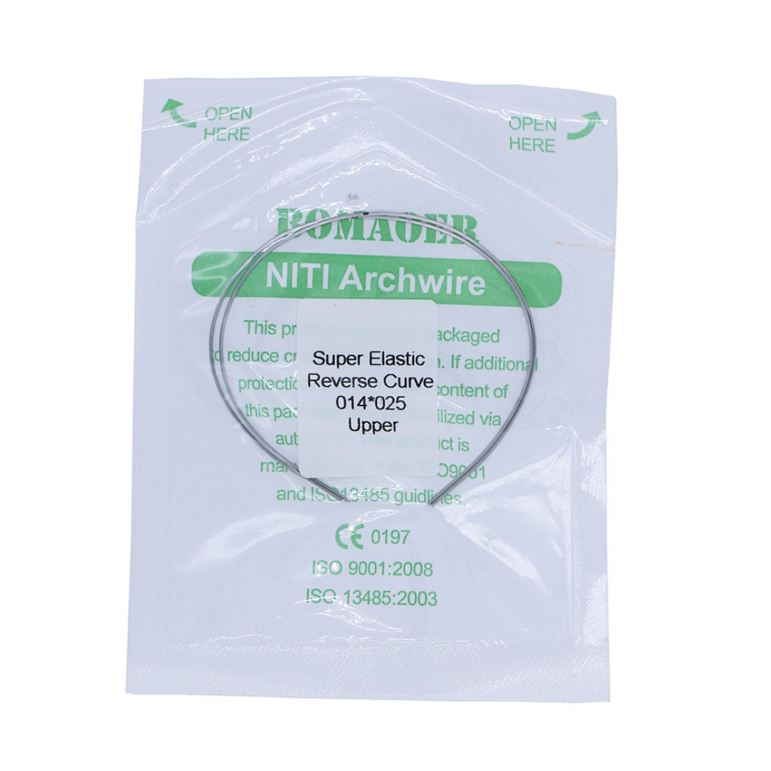 10×Dental Orthodontic Niti Rectangular Arch Wires Reverse Curve 14×25 Upper