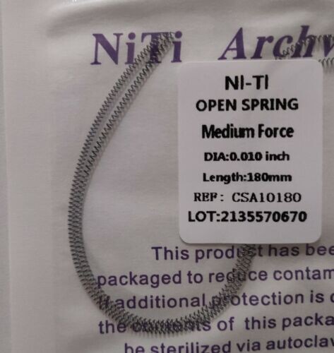 20 Packs Dental Orthodontic Coil Open Spring 010*180mm Niti Alloy Medium Force