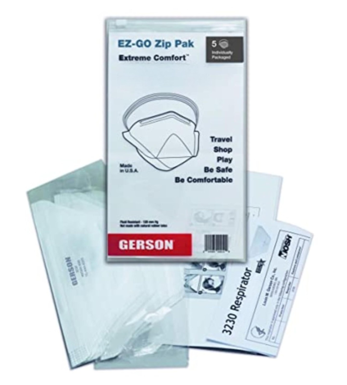 N95 Pouch Respirator (3230), NIOSH-Approved, Made in U.S.A., One-Size, 50 Res…