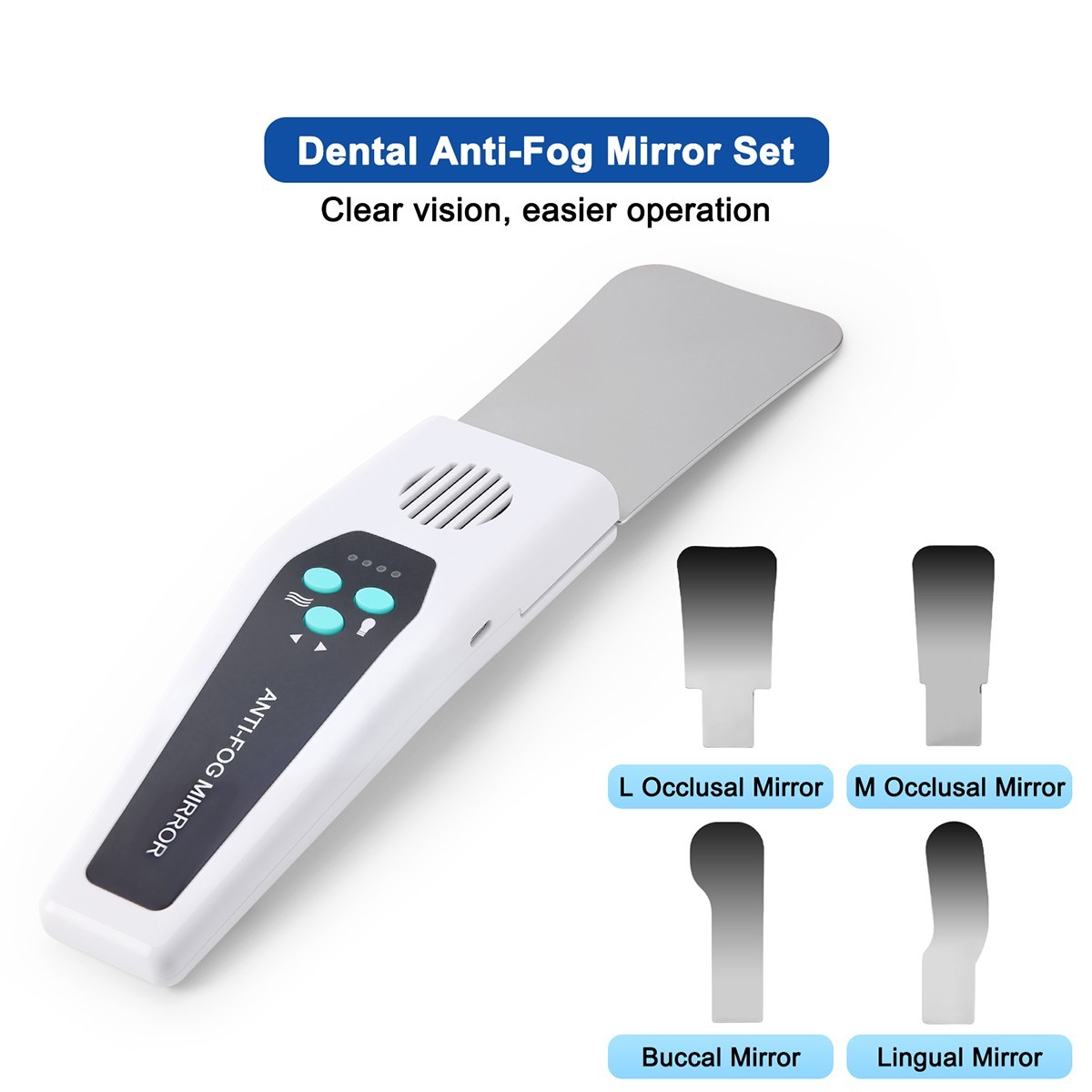 Dental Ortho Oral Photography Anti-fog Mirror Glass Reflector+Mouth Mirror Set