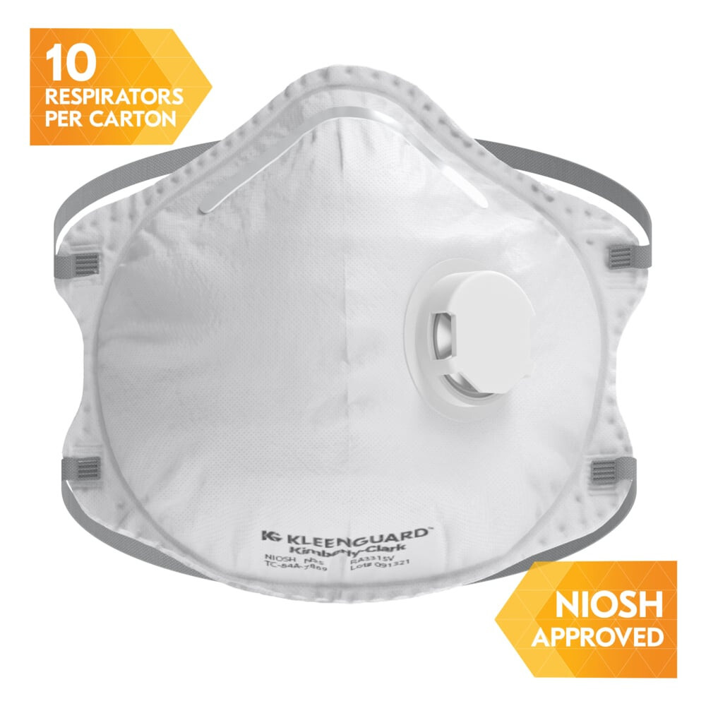 KLEENGUARD N95 Particulate Respirator Molded Cup with Valve NIOSH 10 per Box