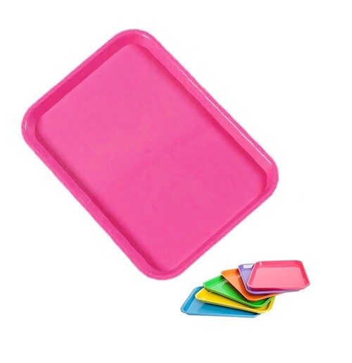 Dental Instrument Flat Setup Trays Size B Neon Pink (5 Trays)