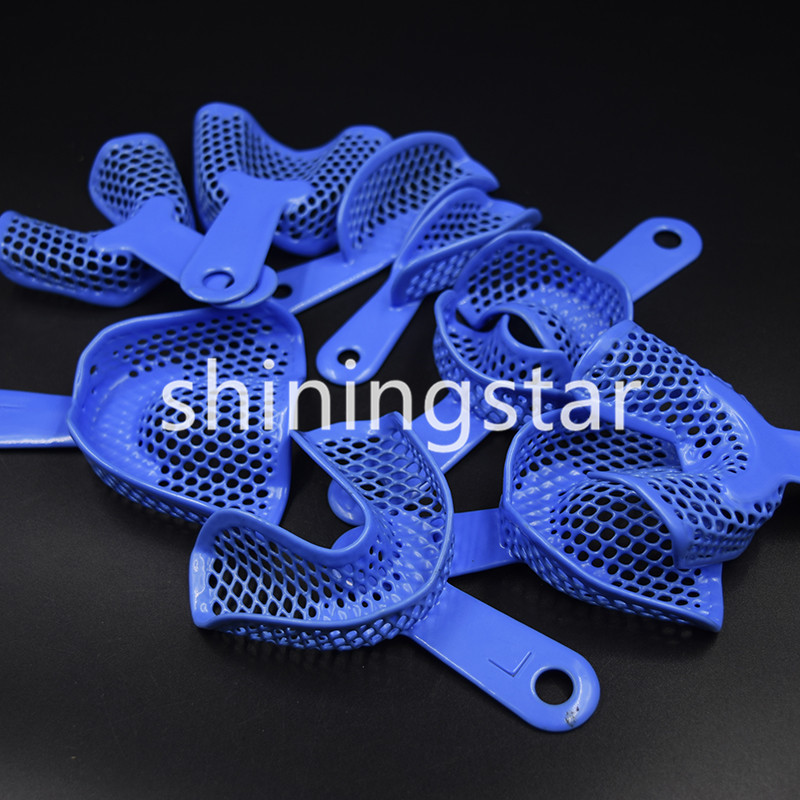 10 Pcs Plastic-Steel Dental Impression Tray Kit 5 Types L/M/S/Anterior/Posterior