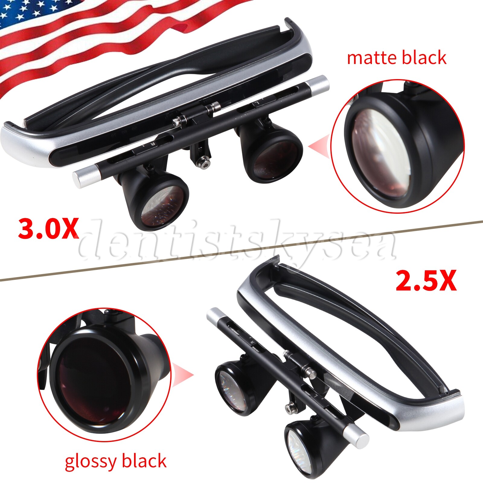Dental Medical Ergo Loupes Binocular Magnifying Glass 3.0X/2.5X
