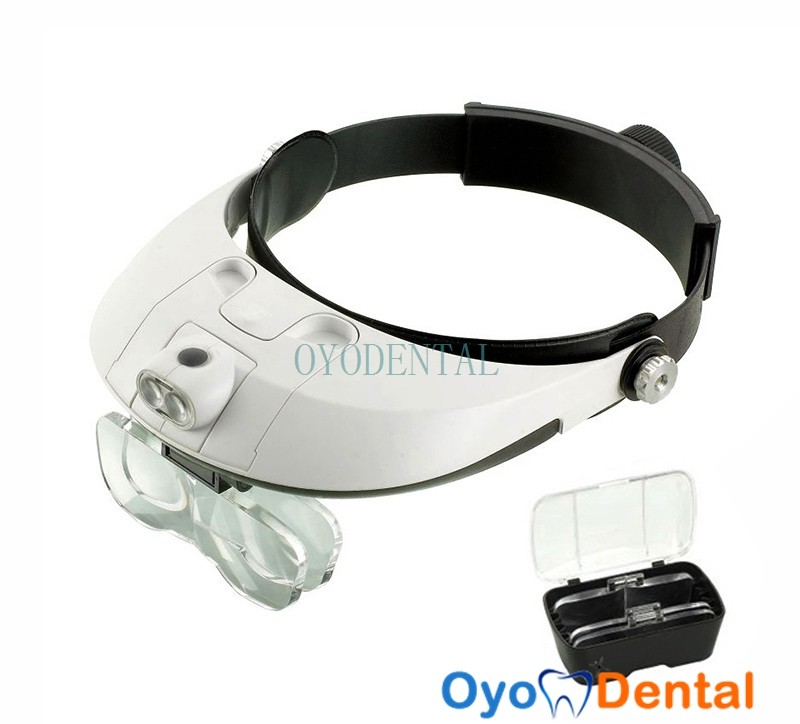 Dental Loupe Magnifier Headlamp w/h 5 Replaceable Lens + Dentist LED Head Light