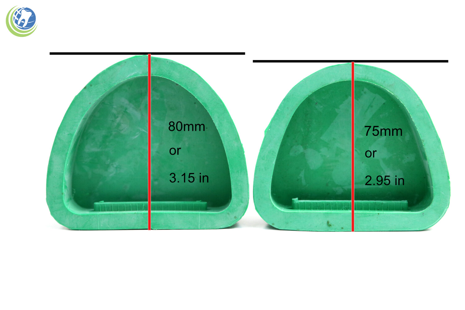 Dental Lab Model Base Former Molds for Tray Loading with Notches Set of 2, M & L