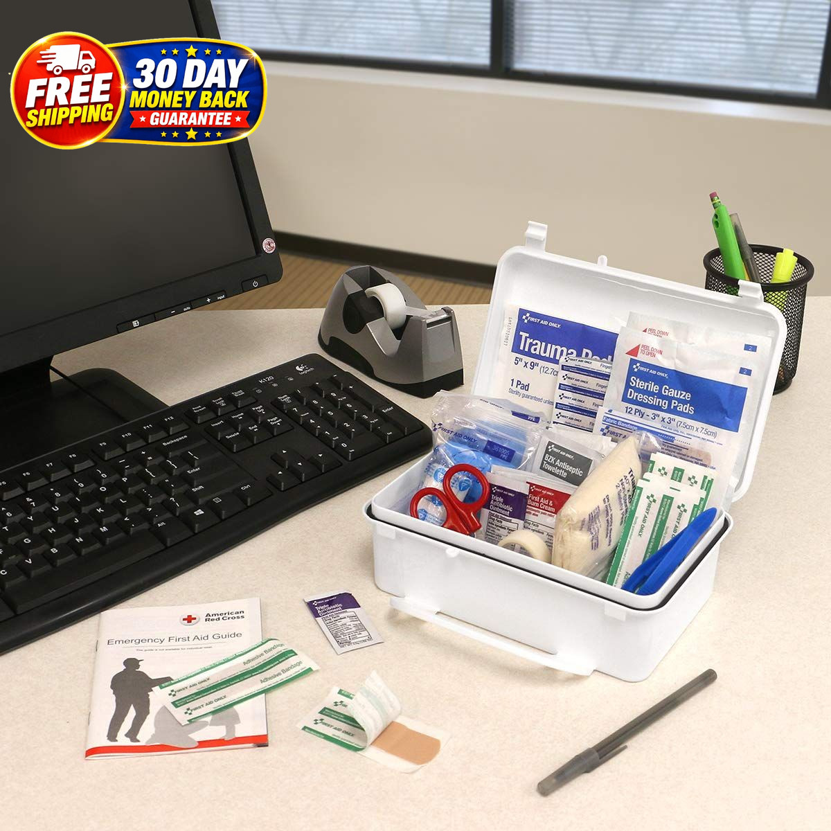 All Purpose Emergency First Aid Kit 57 Pieces 10 Person Home Car Business