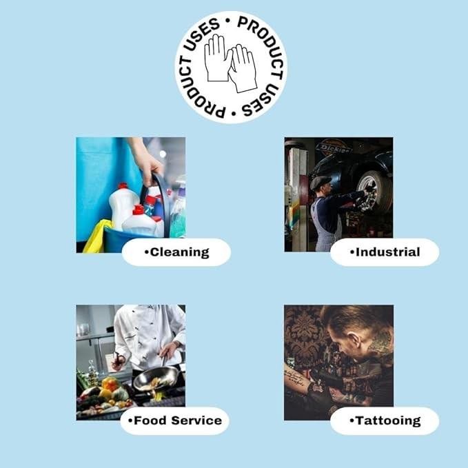 Powder Free Vinyl Gloves Food Service (Latex Nitrile Free) 2XL Clear 1000 Pieces
